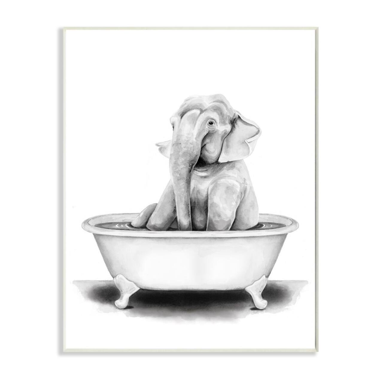 Stupell Industries Elephant In A Tub Wall Plaque